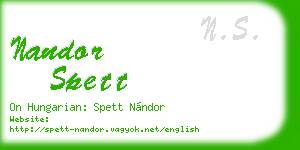 nandor spett business card